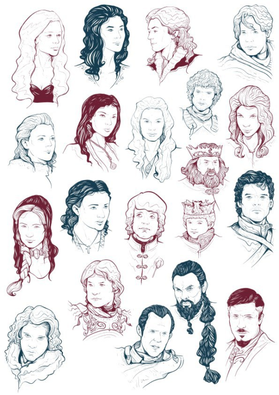 Game of Thrones Cast Free Vector