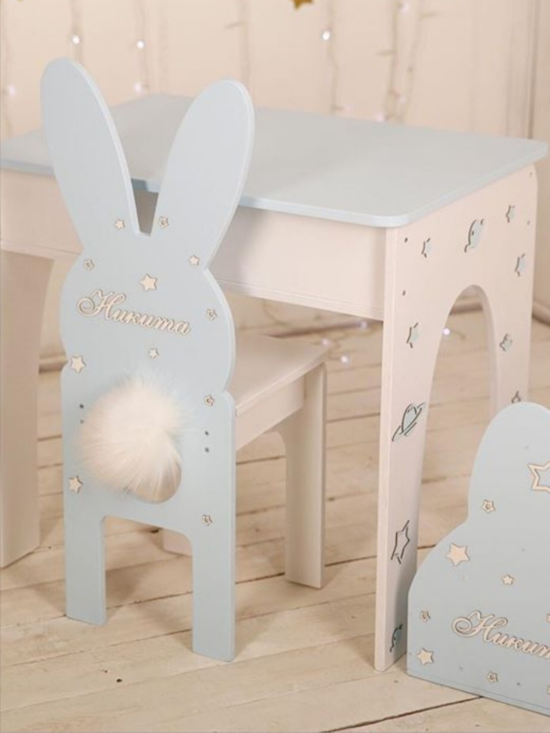 Laser Cut Rabbit Chair Bunny Chair Nursery Furniture for Kids Free Vector