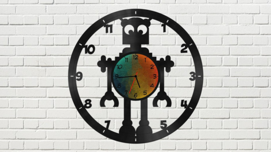 Robot Clock Free Vector