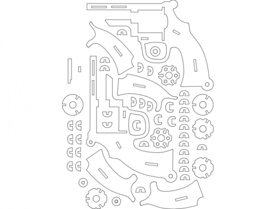 Revolver 2 2mm dxf File