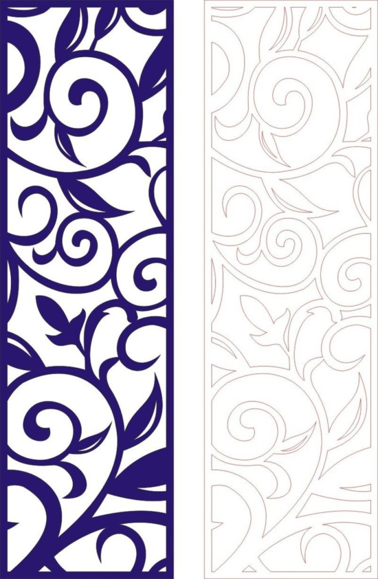 Cutout partition lace floral porch template dxf File