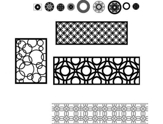 Yuvarlak karısık dxf File