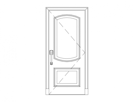 Wood Single Door dxf File