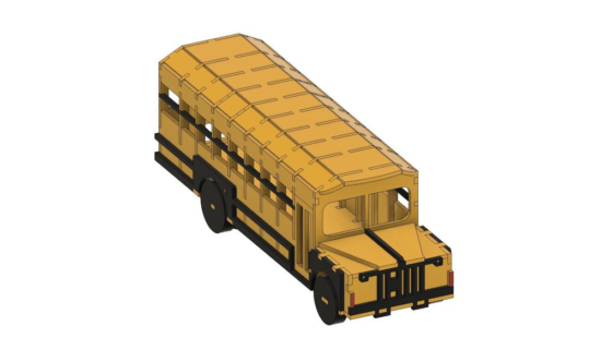 Laser Cut School Bus Template Free Vector