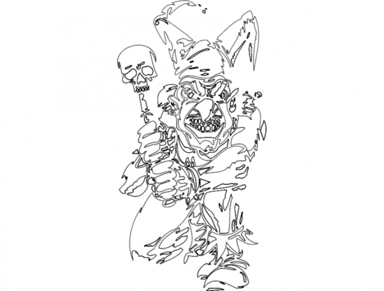 Clown 014 Mask dxf File