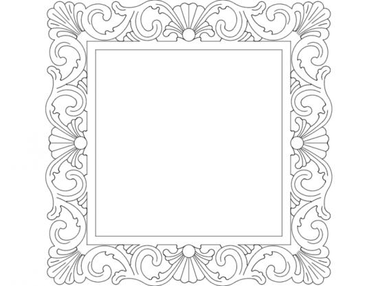 Mirror Frame Square dxf File