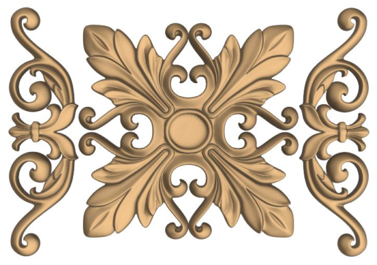 Decorative  Flower Carved Design for CNC Router Stl File