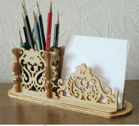 Laser Cut Pencil Holder Pad Organizer Free Vector