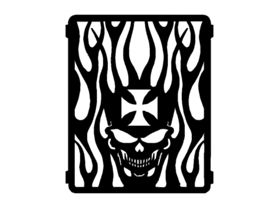 Flaming Skull dxf File