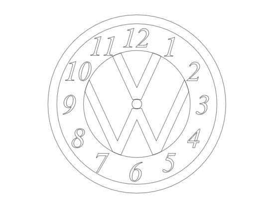 Vw Clock dxf File