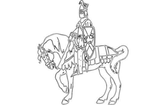 Knight On Horse dxf File