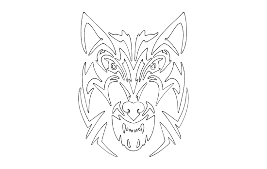 Tribal wolf dxf File