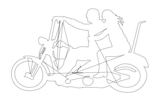 Two People On Motorbike dxf File