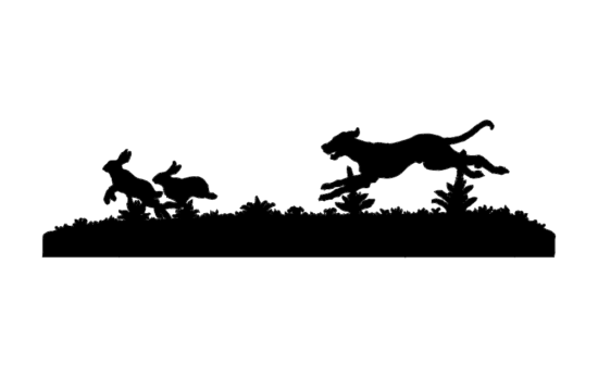 Dog Chasing Rabbits dxf File