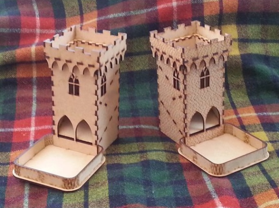 Laser Cut Wooden Dice Tower Template Free Vector