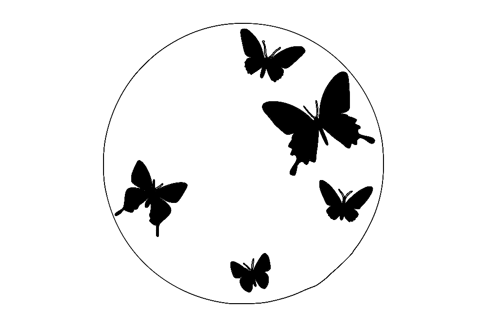 Butterfly Clock dxf File - FilesCnc.com