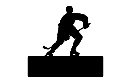 Hockey Player With Name Plate dxf File