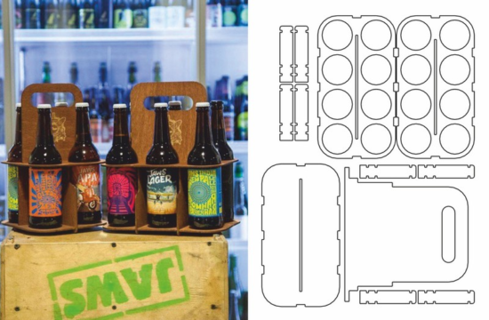 Laser Cut Beer Carrier 8 Bottles Template Free Vector