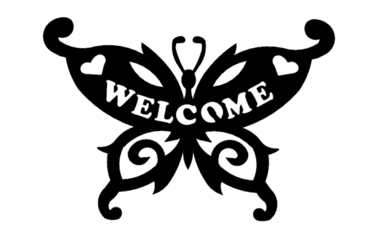 Butterfly Welcome dxf File