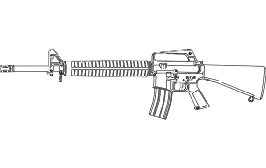 M16 Rifle dxf File