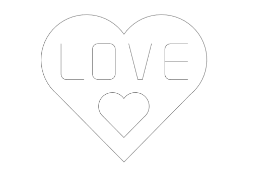 Love single line dxf File