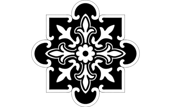 Floral Pattern Decorative dxf File