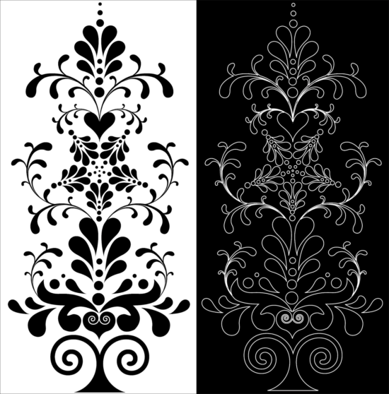 Decorative Floral Pattern dxf File