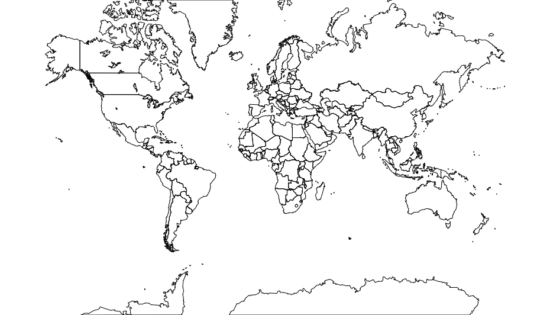 World map detailed dxf File