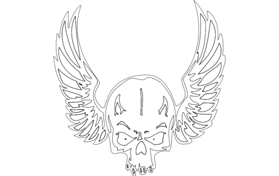 Wing Skull dxf File