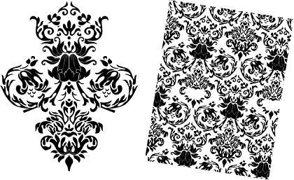 Free Baroque Floral Vector Pattern dxf File