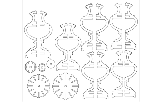 Lamp 2d Flat dxf File