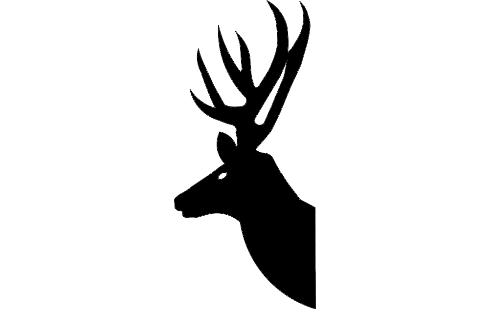 Deer Head Silhouette dxf File - FilesCnc.com