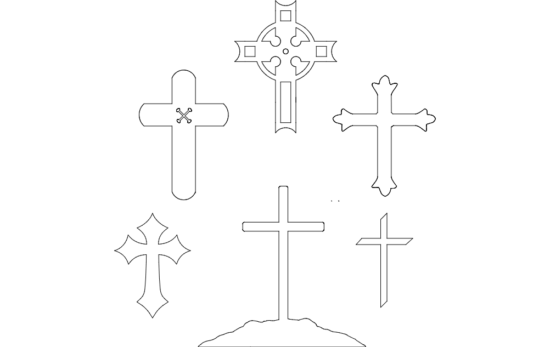 Christian Cross Collection dxf File