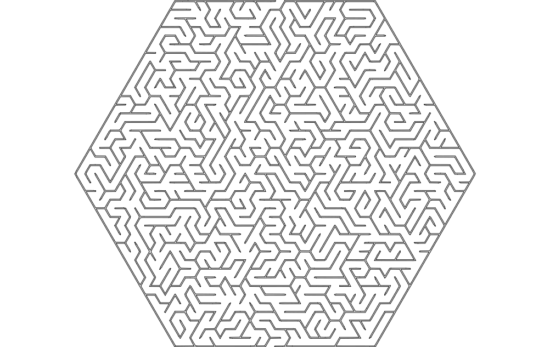 Maze Hexa Shape dxf File