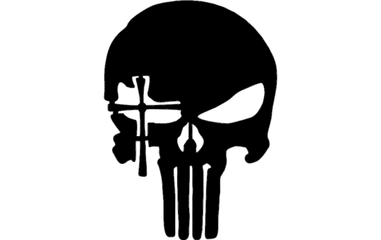 Skull with cross eye dxf File