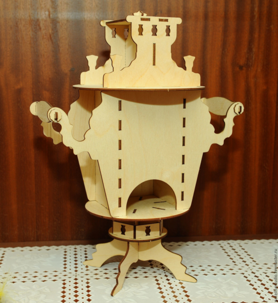 Laser Cut Tea House Samovar DXF File