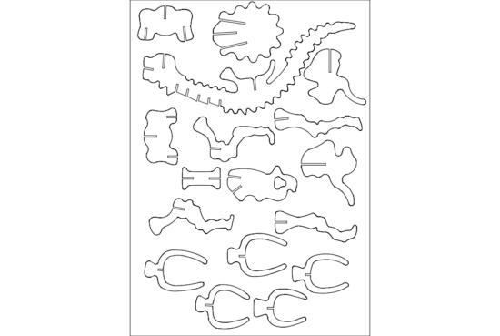 Brontosaurus-3mm dxf File