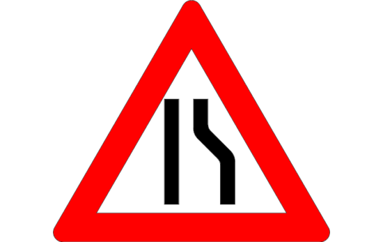 Road Narrow Sign On The Right dxf File