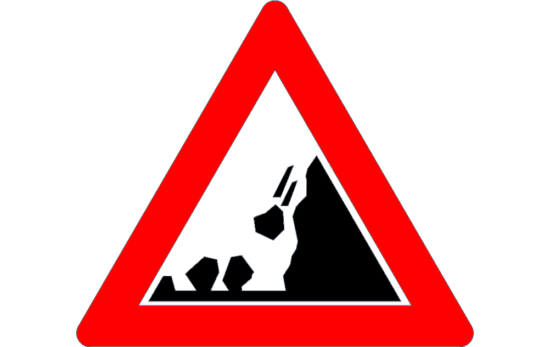 Road Sign Falling rocks dxf File