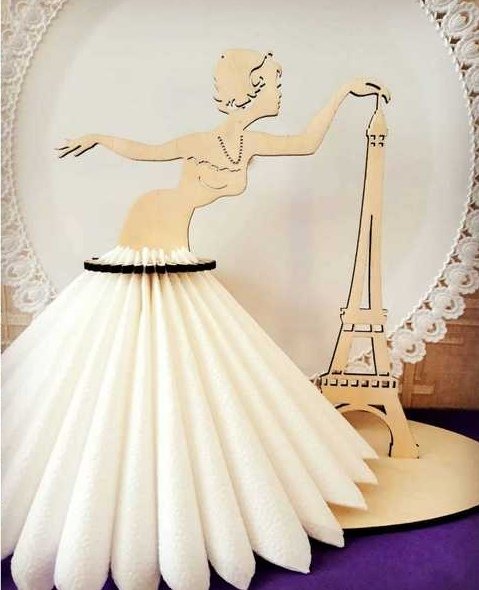 Laser Cut Paris Napkin Holder Template Free Vector