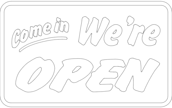 Come in we are open board dxf File