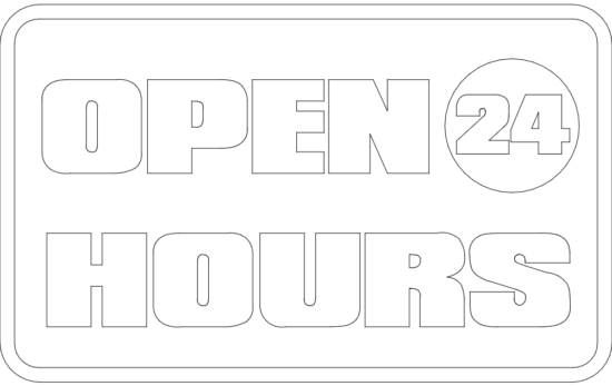 Open 24 Hours Board dxf File