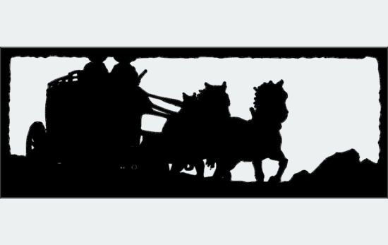 Two Up Horse Drawn Stagecoach dxf File