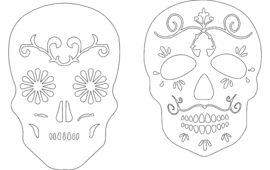 2 Sugar Skulls dxf File