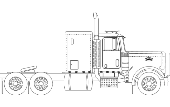 18 Wheeler Truck dxf File