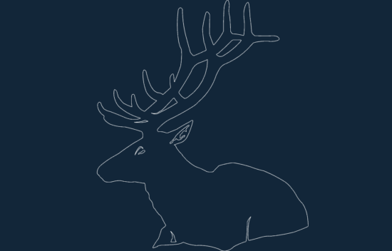 Animal Deer Sitting dxf file