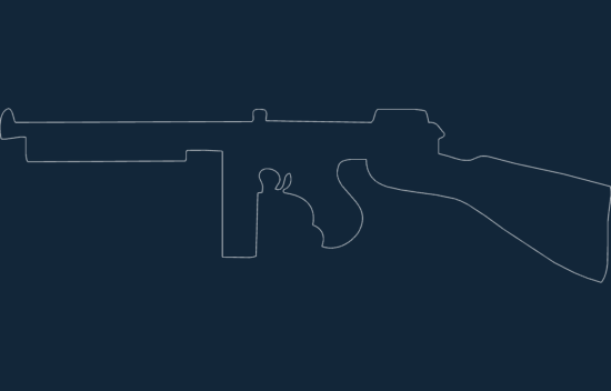 Thompson submachine gun dxf file