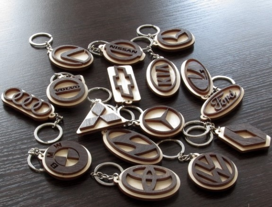 Laser Cut BMW Key Chain with Logo Free Vector