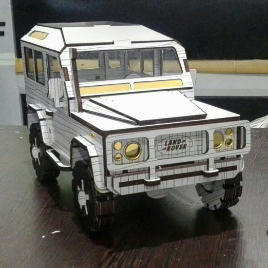 Land Rover Defender Laser Cut 3D Model Kit DXF File