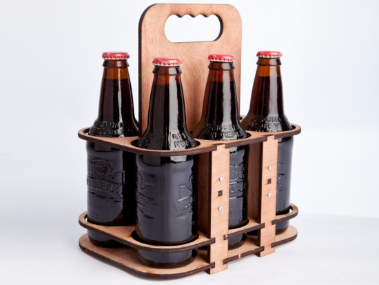 Laser Cut Wooden Six Pack Holder Free Vector